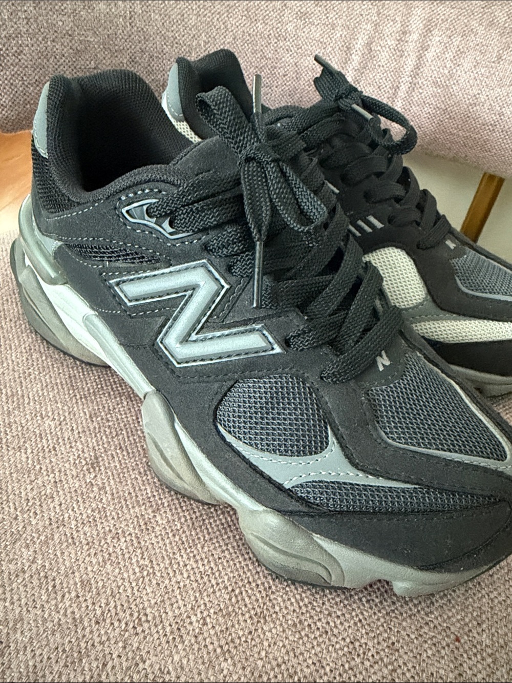 New Balance Black and Gray 9060s Sneakers